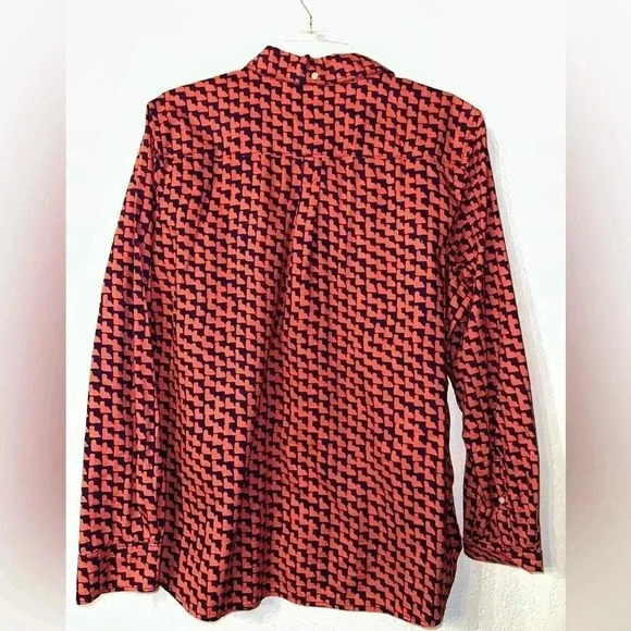 Gap The Shrunken Boyfriend Pink Blue Long Sleeve Button Down Shirt Women's XL - Picture 2 of 7